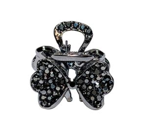 2 Pcs Rhinestone Hair Claw Clips Small Jaw Clips Bling Metal Hair Clamp [C]