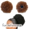 Afro Puff Drawstring Hair Bun Extension Short Synthetic Ponytail Clip On Kinky Drawstring Curly Hair Piece,Light Brown